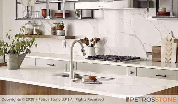 Calacatta Laza Quartz Stone Slab 5 Calacatta Laza Quartz Backsplash