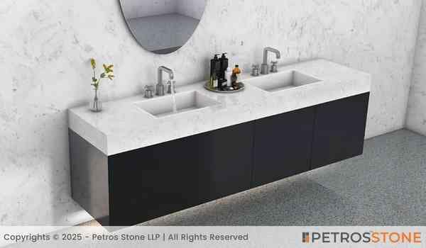 Carrara Bianco Quartz Stone Slab 4 Carrara Bianco Quartz Vanity