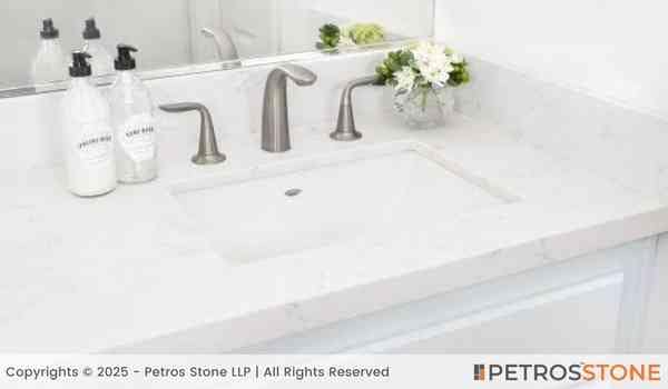 Carrara Delphi Quartz Stone Slab 4 Carrara Delphi Quartz Vanity