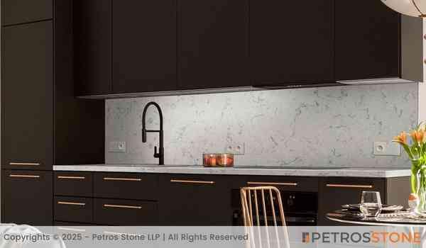 Carrara Mist Quartz Stone Slab 5 Carrara Mist Quartz Backsplash