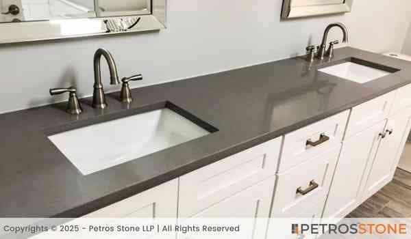 Manhattan Grey Quartz Stone Slab 3 Manhattan Grey Quartz Vanity