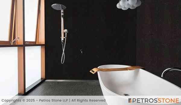 Plain Black Quartz Stone Slab 4 Plain Black Quartz Wall Cladding
