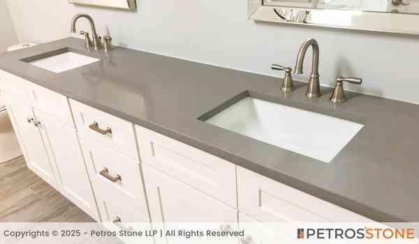 Plain Brown Quartz Stone Slab 5 Plain Grey Quartz Vanity Top