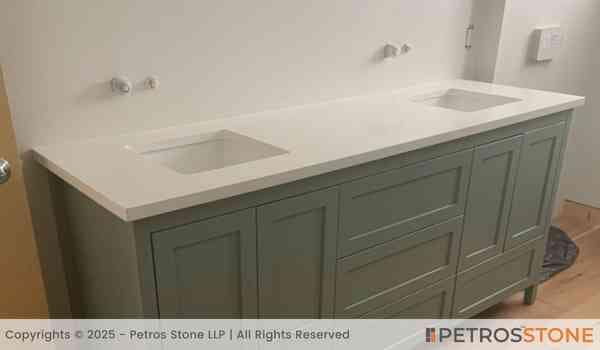 Ultra White Quartz Stone Slab 5 Pure White Quartz Vanity