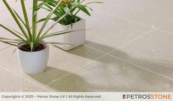 Sparkle Beige Quartz Stone Slab 4 Sparkle Beige Quartz Flooring