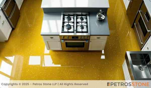Sparkle Yellow Quartz Stone Slab 4 Sparkle Yellow Quartz Flooring