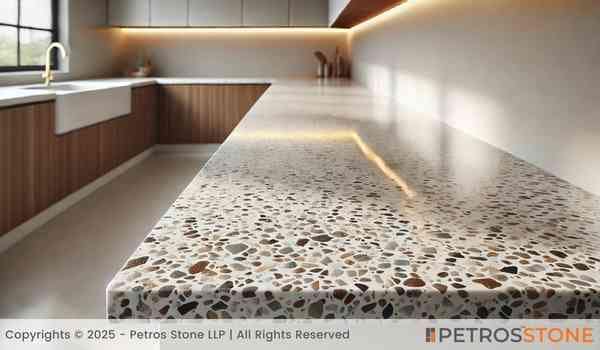 Terrazzo White Quartz Stone Slab 3 Terrazzo White Quartz Countertop