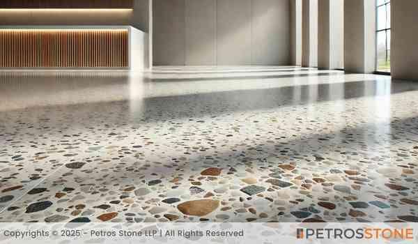 Terrazzo White Quartz Stone Slab 4 Terrazzo White Quartz Flooring